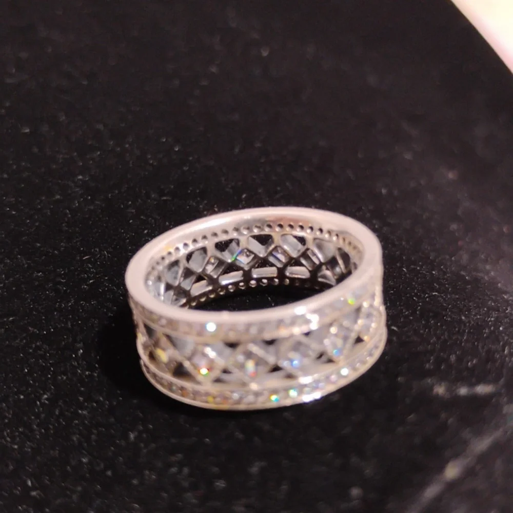 SALE! Auth Pandora Fascination Vintage 925 CZ Ring Like New Condition Sz.50/5